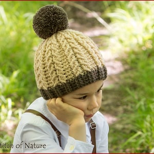 Crochet PATTERN the Timberidge Cable Beanie With Pom-pom, Crochet Cable ...