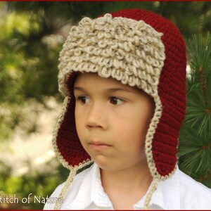 Crochet PATTERN The Red Baron Aviator Hat, Pilot Hat Pattern Newborn to Adult sizes Girls, Boys id: 16067 image 3