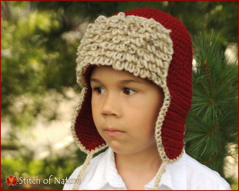 Crochet PATTERN The Red Baron Aviator Hat, Pilot Hat Pattern Newborn to Adult sizes Girls, Boys id: 16067 image 3