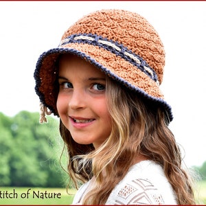 Crochet PATTERN - The Summersville Brimmed Sun Hat, Summer Brimmed Hat Pattern (18" doll, Newborn to Adult sizes - Girls) - id: 16112