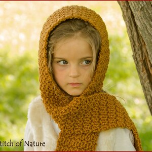 Crochet PATTERN The Philadelphia Hooded Scarf Pattern, Scarf with Hood and Buttons 18 doll, Toddler to Adult sizes Girls id: 16051 image 3
