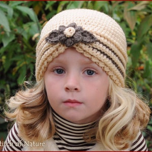 Crochet PATTERN - The Vivian Turban Hat, 1920s Hat Pattern (18" Doll, Toddler to Adult sizes - Girls) - id: 16095
