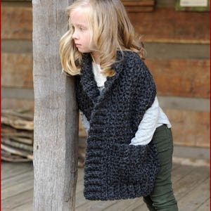 Crochet PATTERN The Westfield Pocket Wrap Pattern, Crochet Pocket Shawl Pattern Toddler to Adult sizes Girls id: 16045 image 3