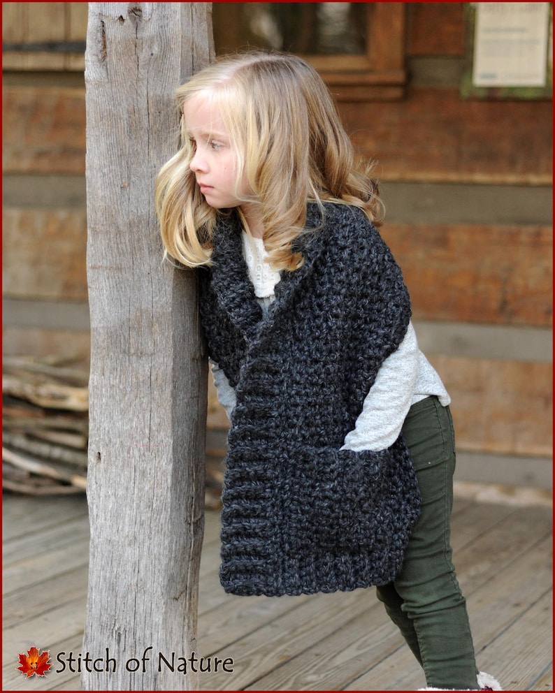 Crochet PATTERN The Westfield Pocket Wrap Pattern, Crochet Pocket Shawl Pattern Toddler to Adult sizes Girls id: 16045 image 3