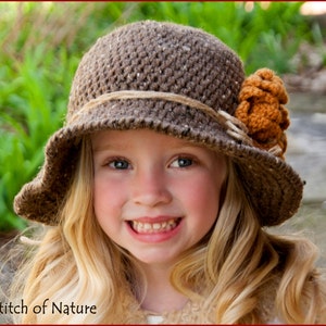 Crochet PATTERN The Walden Sunflower Wide-brimmed Hat with Jute Twine Cord Toddler to Adult sizes Girls id: 16001 image 3