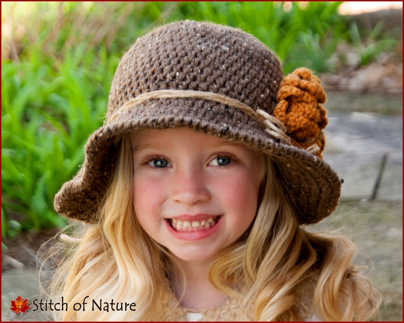 Crochet PATTERN The Walden Sunflower Wide-brimmed Hat with Jute Twine Cord Toddler to Adult sizes Girls id: 16001 image 3