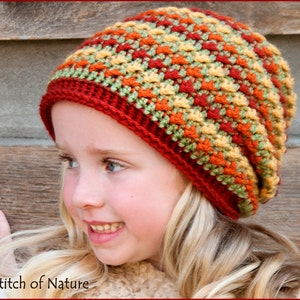 Crochet PATTERN The Autumn Brook Slouchy Hat Toddler to Adult sizes Girls, Boys id: 16008 image 2