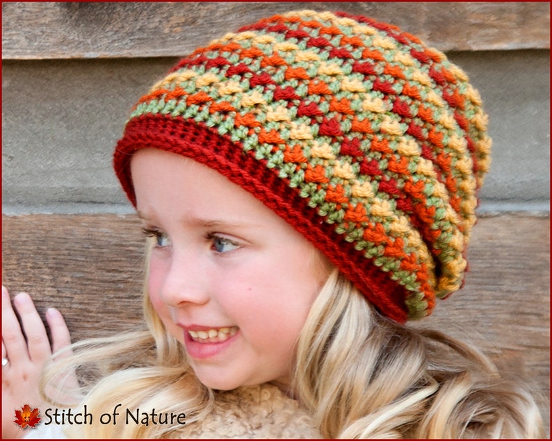 Crochet PATTERN The Autumn Brook Slouchy Hat Toddler to Adult sizes Girls, Boys id: 16008 image 2