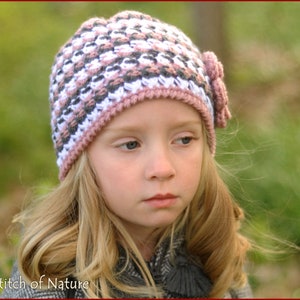 Crochet PATTERN the Helena Beanie Pattern, Girls Hat Pattern 18 Doll to ...