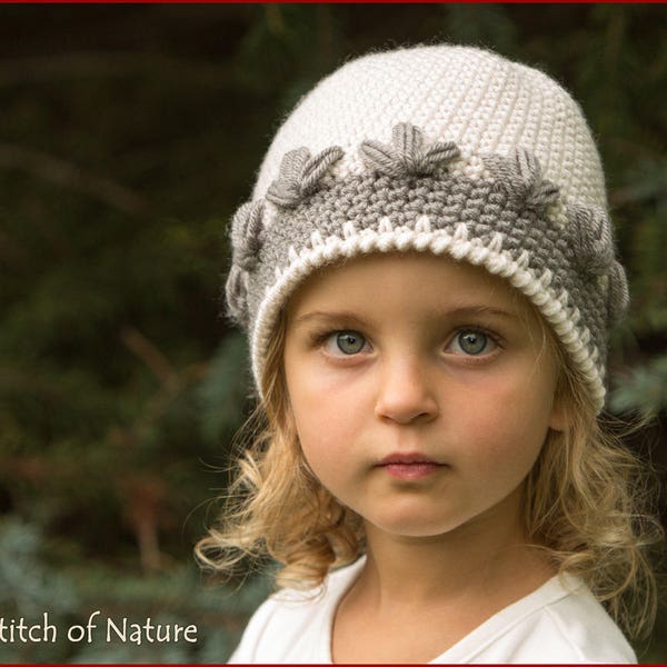 Crochet PATTERN - The Montrose Beanie Pattern, Girls Hat Pattern  (Baby to Adult sizes) - id: 16049