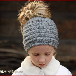Crochet PATTERN The Odessa Messy Bun Hat, Ponytail Hat Pattern, Beanie Pattern Baby to Adult sizes Girls id: 16047 image 2