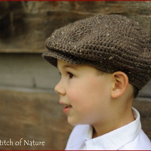 Crochet PATTERN The Belmont Scally Cap, Newsboy Hat, 1920s Hat Pattern 18in doll, Newborn to Adult sizes Girls, Boys id: 16019 image 2