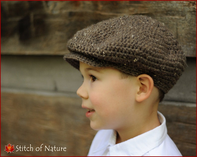 Crochet PATTERN The Belmont Scally Cap, Newsboy Hat, 1920s Hat Pattern 18in doll, Newborn to Adult sizes Girls, Boys id: 16019 image 2