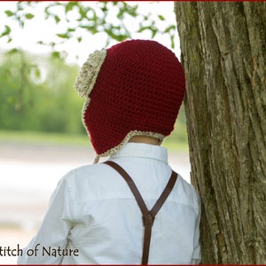 Crochet PATTERN The Red Baron Aviator Hat, Pilot Hat Pattern Newborn to Adult sizes Girls, Boys id: 16067 image 9