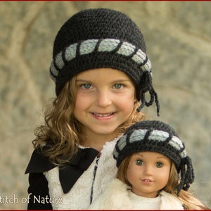 Crochet PATTERN - The Barbara Turban Hat, Vintage Hat Pattern (18" doll, Baby to Adult sizes - Girls) - id: 16044