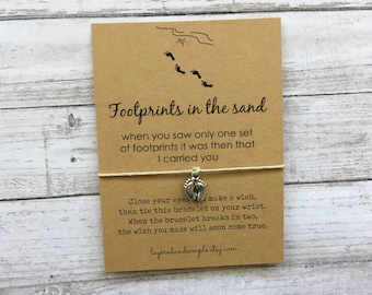 Footprints in the Sand Wish Bracelet, Religious Jewelry