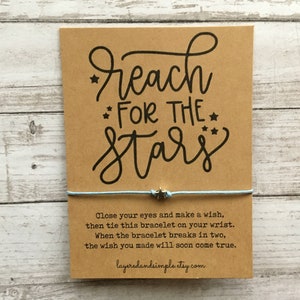 Wish Bracelet, Graduation Party Favors, Graduation Gift, Reach for the Stars, Graduation Gifts, Class of 2020, Gift for Seniors image 1