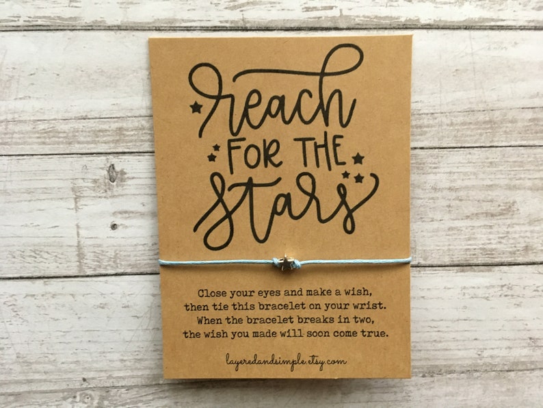 Wish Bracelet, Graduation Party Favors, Graduation Gift, Reach for the Stars, Graduation Gifts, Class of 2020, Gift for Seniors image 1