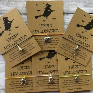 Halloween Wish Bracelet, Happy Halloween Gift, Halloween Bracelet, Halloween Jewelry, String Bracelet, Halloween Charm Bracelet, Bulk Custom