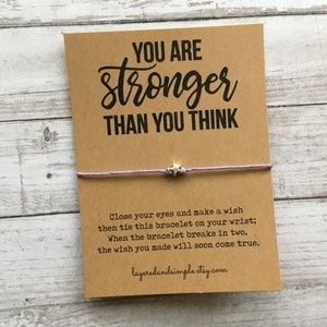 You Are Stronger Than You Think Bracelet, Wish Bracelet, Mantra Bracelet, Inspirational Bracelet, Friendship Bracelet, Encouragement Gift