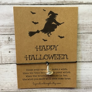 Halloween Wish Bracelet, Happy Halloween Gift, Halloween Bracelet, Halloween Jewelry, String Bracelet, Halloween Charm Bracelet, Bulk Custom