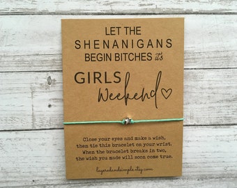 Girls Weekend Wish Bracelet, Custom Trip Gift