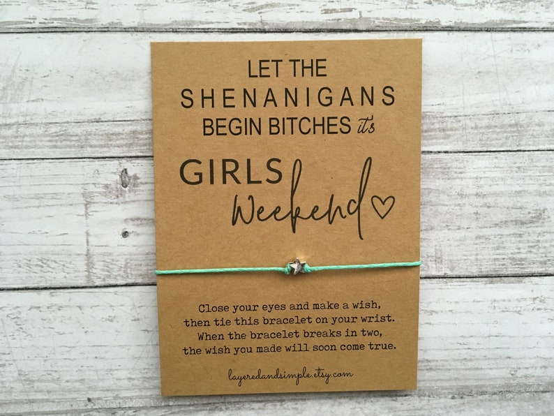 Girls Weekend Wish Bracelet, Custom Trip Gift image 1