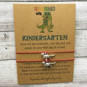 First Day of Kindergarten Mommy and Me Back to School Bracelets First Day of School Bracelet Matching Bracelets Dino Bracelets Anxiety Gift