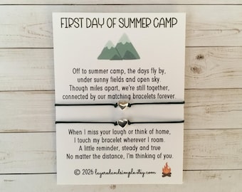 First Day of Camp First Day of Summer Camp Matching Wish Bracelet Set Mommy and Me Summer Camp Gifts Bulk