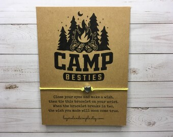 Camp Gifts, Summer Camp Gifts, Camp Besties, Summer Camp Wish Bracelet Camp Friends Wish Bracelet Camper Gifts Camp Gifts Bulk Camping Gifts