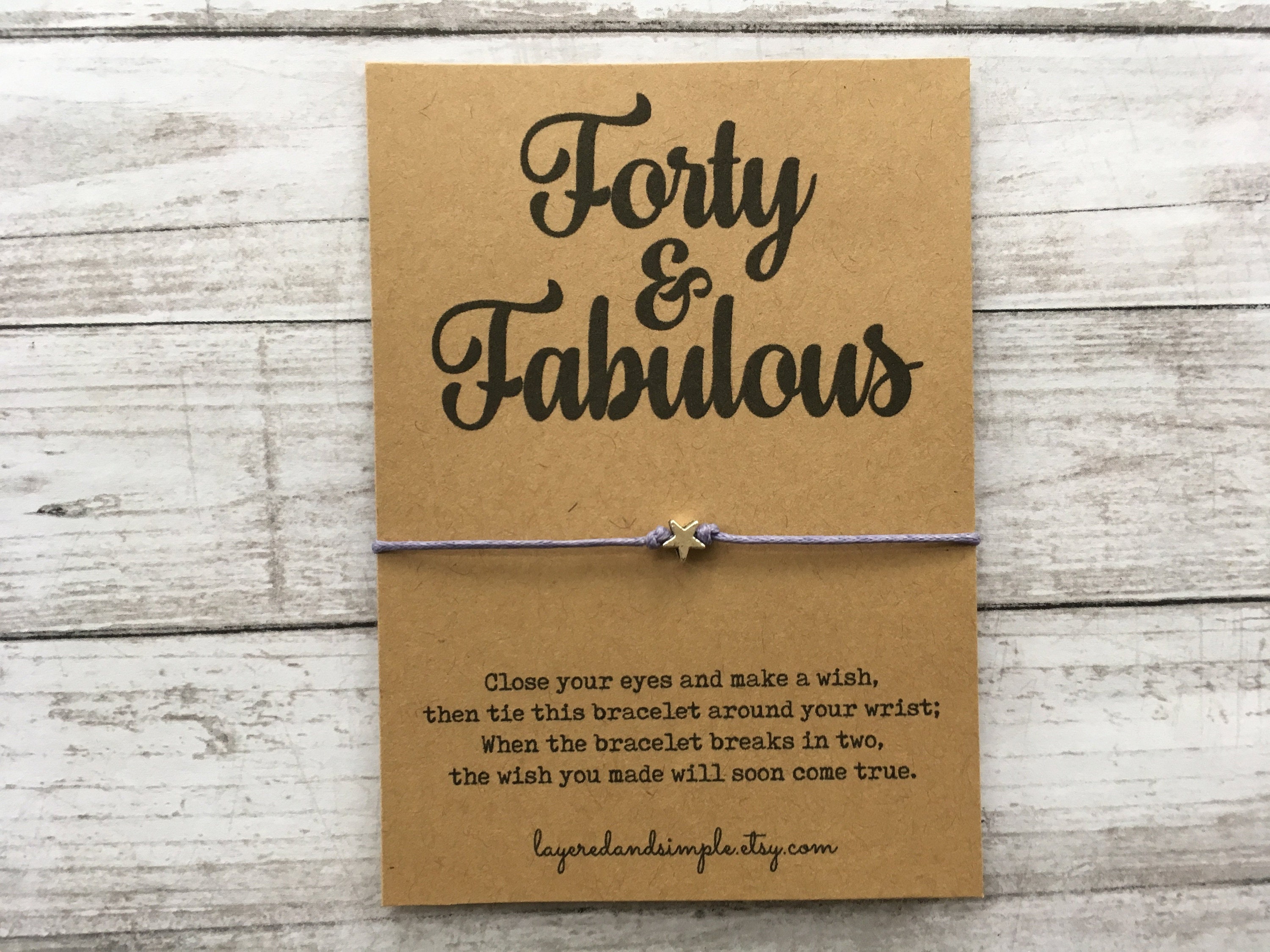 Forty Fabulous Wish Bracelet 40th Birthday 40th Birthday Gifts for Women 40th Birthday Favors 40s Fortieth Birthday Favor 40th Gift Etsy