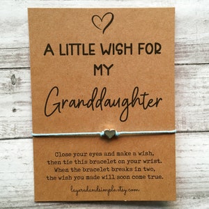 Granddaughter Wish Bracelet, Granddaughter Bracelet, Granddaughter Gifts, Custom Granddaughter Bracelet, Personalized Granddaughter Gifts