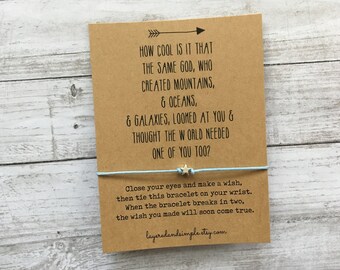 Pulsera de los deseos, regalo religioso inspirador, detalle para fiestas