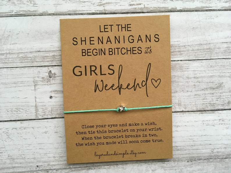 Girls Weekend Wish Bracelet, Custom Trip Gift image 2