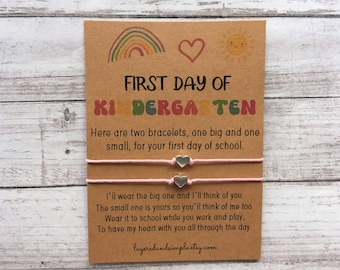 First Day of Kindergarten Back to School Wish Bracelet Set
