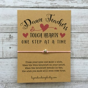 Dance Teacher Wish Bracelet, Dance Teacher Gift, Dance Gift, Dancer Gift, Gift for Dancer, Dance Teacher Gifts, Dance Team Gifts, Dance