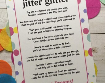 Ready Confetti, Jitter Glitter, First Day of Kindergarten First Day of School Gifts First Day of Preschool Kindergarten Bulk Teacher Gifts