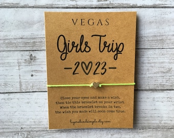 Custom Girls Trip Wish Bracelet, Personalized Cord Bracelet