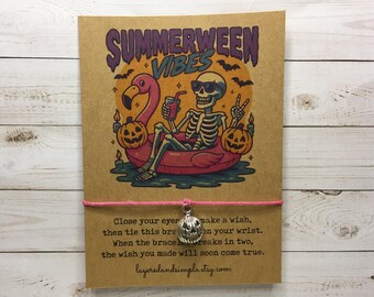 Summerween Vibes Halloween Gifts Halloween Wish Bracelet Halloween Charm Bracelet Halloween Party Favors Bulk Halloween Treat Halloween Bulk