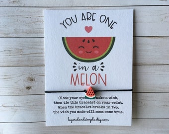 Watermelon Wish Bracelet, One in a Melon, Teacher Gifts, Team Gifts, Girls Trip Gifts, Custom Gifts, Watermelon Bracelet, Thank You Gifts