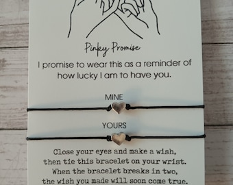 Pinky Promise Bracelet, Couples Bracelet, Couples Gift, Pinky Promise Set, Boyfriend Gift, Matching Bracelet, Pinky Swear Bracelets