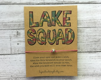 Pulsera de los deseos del equipo del lago, viaje de chicas, regalo de vacaciones de verano