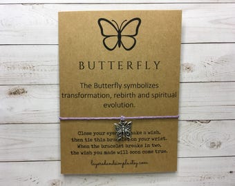 Butterfly Gifts, Butterfly Wish Bracelet, Butterfly Charm Bracelet, Butterfly Jewelry, Butterfly Party Favors Bulk, Butterfly Anklet