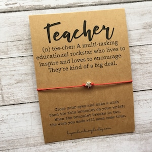 Teacher Gifts, Teacher Appreciation Gift, Teacher Gift, Back To School Gift, Gift for Educator, Daycare Teacher, Teacher Wish Bracelet