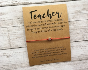 Teacher Gifts, Teacher Appreciation Gift, Teacher Gift, Back To School Gift, Gift for Educator, Daycare Teacher, Teacher Wish Bracelet