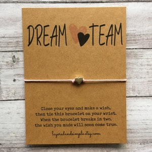 Team Wunsch Armband, Geschenk zur Wertschätzung der Mitarbeiter, Handgemachtes Kordel Armband