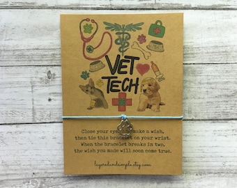 Vet Tech Wish-armband, pootbedel, cadeau dierenarts