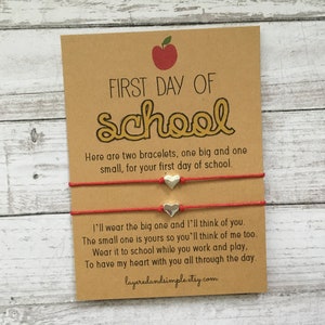 First Day of School, Mommy and Me Back to School Bracelets First Day of School Bracelets Bracelet Matching Bracelets Heart Bracelets