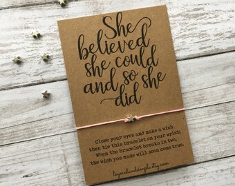 She Believed She Could, She Believed Bracelet, Inspiration Bracelet, Wish Bracelet, Motivation Bracelet, Inspirational Bracelet, Bulk