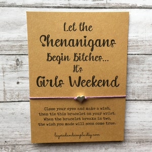 Custom Girls Weekend Wish Bracelet, Girls Trip, Girls Road Trip, Wish Bracelet, Girls Weekend Gift, Getaway Weekend, Girls Getaway Gift Bulk